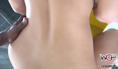 Babe with a fat ass gets that ebony hole fingered and she moans very loudly