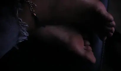 Lass with gorgeous toes gets cum all over her soles and enjoys that quite a bit