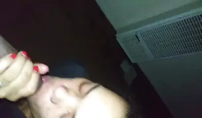 Cutie with a fat ebony ass enjoys sucking dick and swallowing all the thick cum