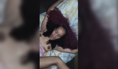 Ebony cutie takes a big dick inside of her mouth and gives some sloppy head