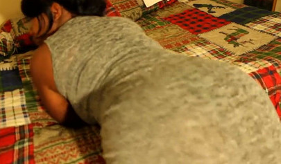 Babe with massive ass shows off that bubble butt and gets cum on her cheeks