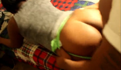 Babe with massive ass shows off that bubble butt and gets cum on her cheeks