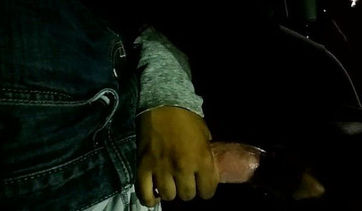 Insanely attractive black lass sucks on a thick throbbing boner inside of a car