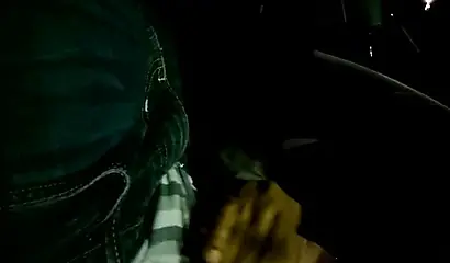 Insanely attractive black lass sucks on a thick throbbing boner inside of a car