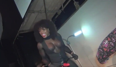 Ebony babe decides that it is time to put it inside of her horny husband too