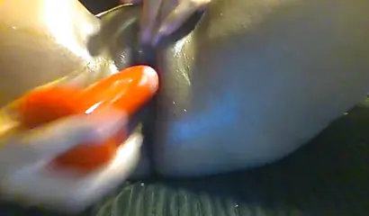 Black girl wit a cute fat butt puts a little toy in her pretty little wet cunt