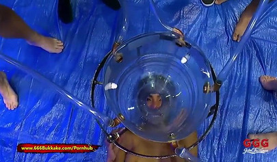 Ebony Luna Corazon sucks dicks and earns a sexy reward made of piss and cum