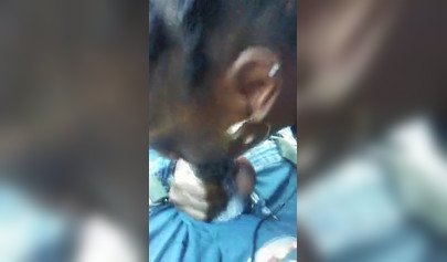 Ebony deepthroats a massive dick and then takes a big load of cum in her mouth