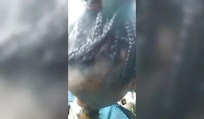 Ebony deepthroats a massive dick and then takes a big load of cum in her mouth