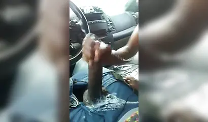 Ebony deepthroats a massive dick and then takes a big load of cum in her mouth