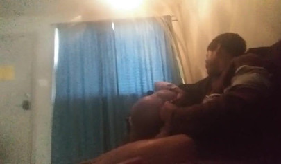 Cute girl with a small booty rides a huge big black cock and enjoys it all