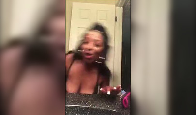 Ebony records an amateur video where she takes her clothes and shows her body