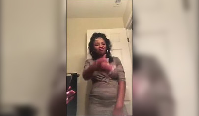 Ebony records an amateur video where she takes her clothes and shows her body