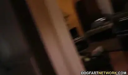 Ebony teen Kendall Woodz profesionally services a huge white dick and enjoys it