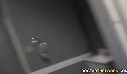 Hot ebony teen Monique Symone by sucking a big stranger dick at the gloryhole