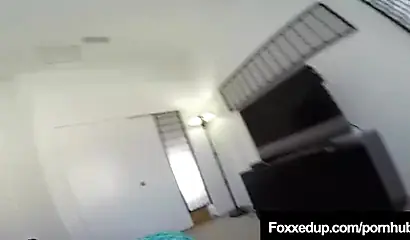 Young ebony chick Jenna Foxx fucks a white guy and also swallows his big penis