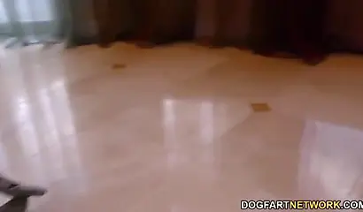 Monique Symone gets her black ass fucked by the pool man and loves the feeling