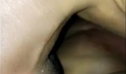 Ebony chick gets fucked until she squirts and the guy fills her cunt up with cum