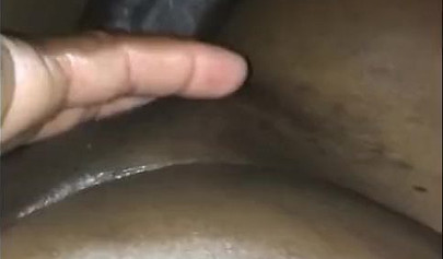 Ebony chick gets fucked until she squirts and the guy fills her cunt up with cum