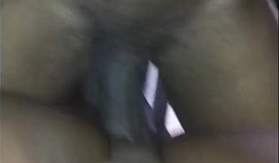 Ebony chick gets fucked until she squirts and the guy fills her cunt up with cum