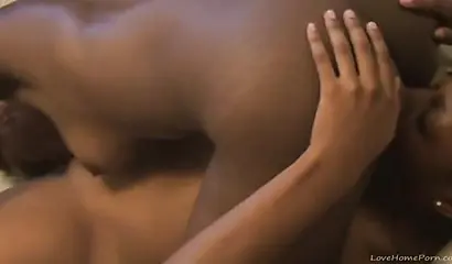 Young ebony lesbians are having a party as the form a sixty-nine and orgasm hard