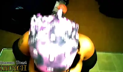 Black girl with glasses gives her landlord a rough deepthroat to remember well