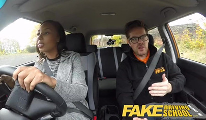 Cute black British girl is seduced by her driving instructor and fucked hard
