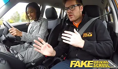 Cute black British girl is seduced by her driving instructor and fucked hard