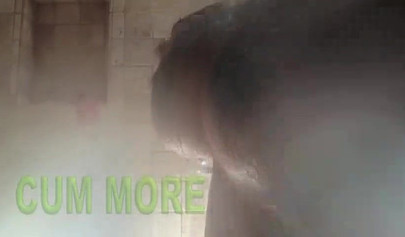 Kinky black MILF washes her gigantic tits and gives you jerk off instructions