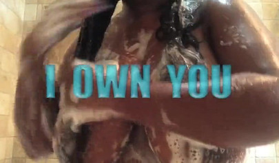 Kinky black MILF washes her gigantic tits and gives you jerk off instructions