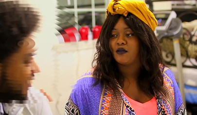 Black babe makes her lover's cock large by giving him a footjob and rides him