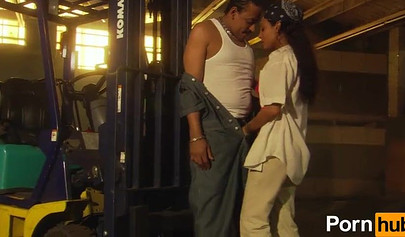 Black babe is happy to suck a cock in public before she is fucked doggy style