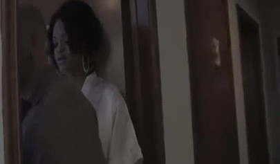 Black teen slut gives a proper massage by stroking a dick and making it cum