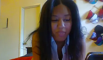 Nasty ebony slut needs two dildos to masturbate and cum in her webcam sex show