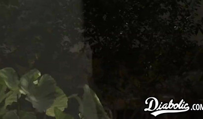 Busty ebony with big ass rides a giant dick before being sprayed with cum load