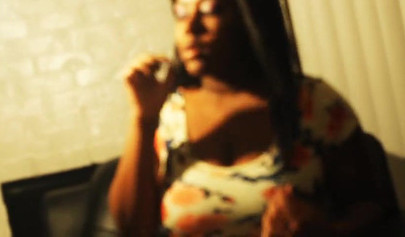 Fat ass ebony smokes before taking a rock hard dick in her mouth and riding it