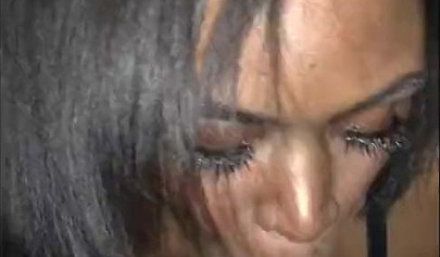 Kinky ebony amateur sucks it deep but then takes a king size dick up her asshole