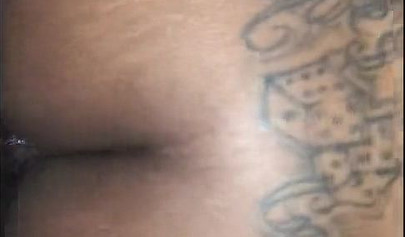 Kinky ebony amateur sucks it deep but then takes a king size dick up her asshole