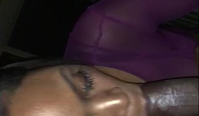 Kinky ebony amateur sucks it deep but then takes a king size dick up her asshole