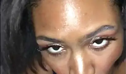 Kinky ebony amateur sucks it deep but then takes a king size dick up her asshole