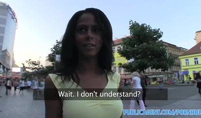 Cute amateur ebony agrees to fuck a stranger for cash, after sucking his rod