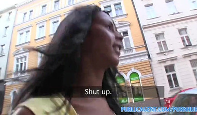 Cute amateur ebony agrees to fuck a stranger for cash, after sucking his rod