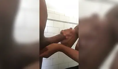 Amateur black lady with large tits gives a sloppy facial and makes her man cum