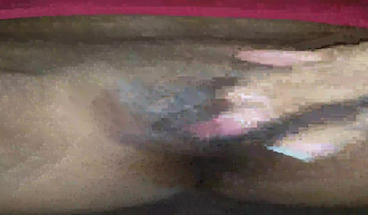 Horny ebony amateur girl gives an erotic performance by dildoing both of her holes