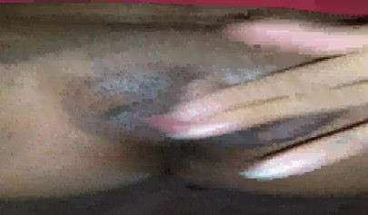 Horny ebony amateur girl gives an erotic performance by dildoing both of her holes