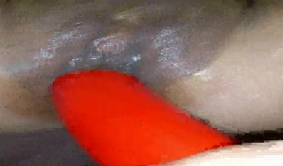 Horny ebony amateur girl gives an erotic performance by dildoing both of her holes