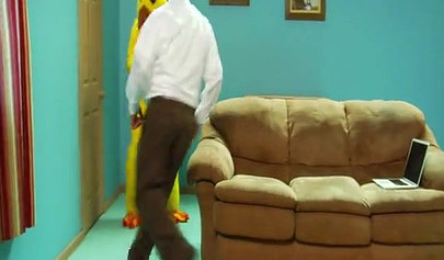 Gorgeous ebony babe sucks and fucks a big black cock in a Family Guy porn parody