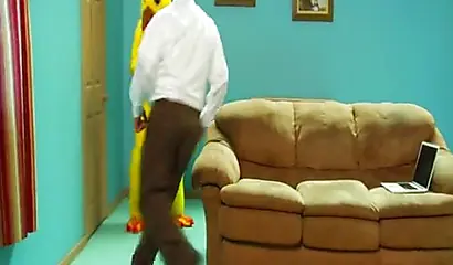 Gorgeous ebony babe sucks and fucks a big black cock in a Family Guy porn parody