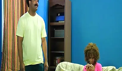 Gorgeous ebony babe sucks and fucks a big black cock in a Family Guy porn parody