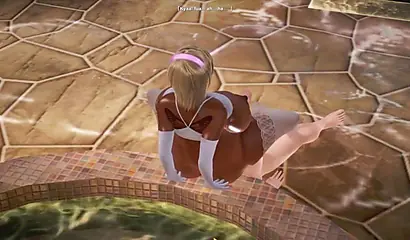 Animated ebony babe rides a huge white cock before another joins for a threesome